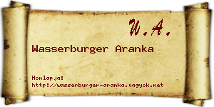 Wasserburger Aranka névjegykártya